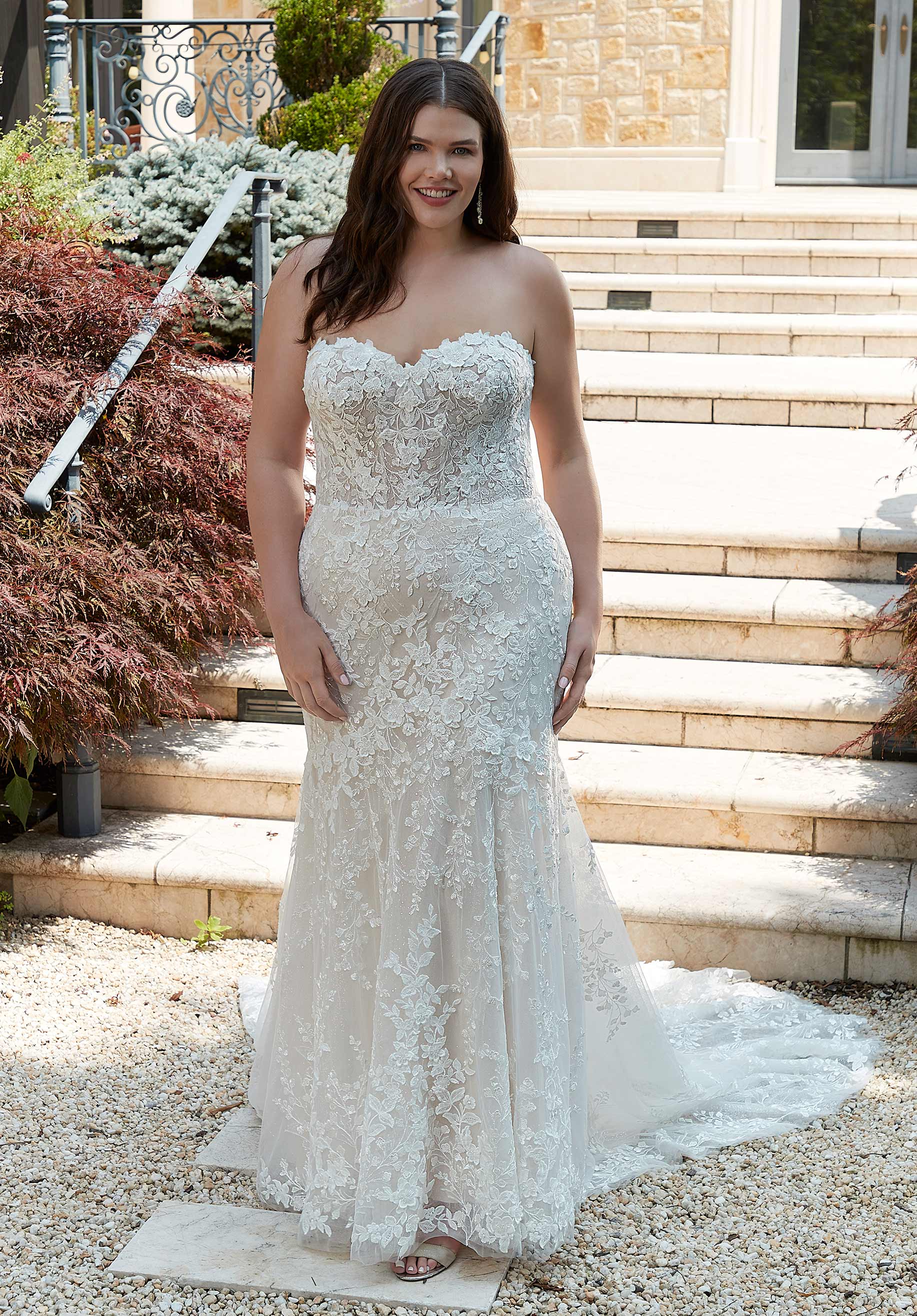 mermaid strapless wedding dress ideas